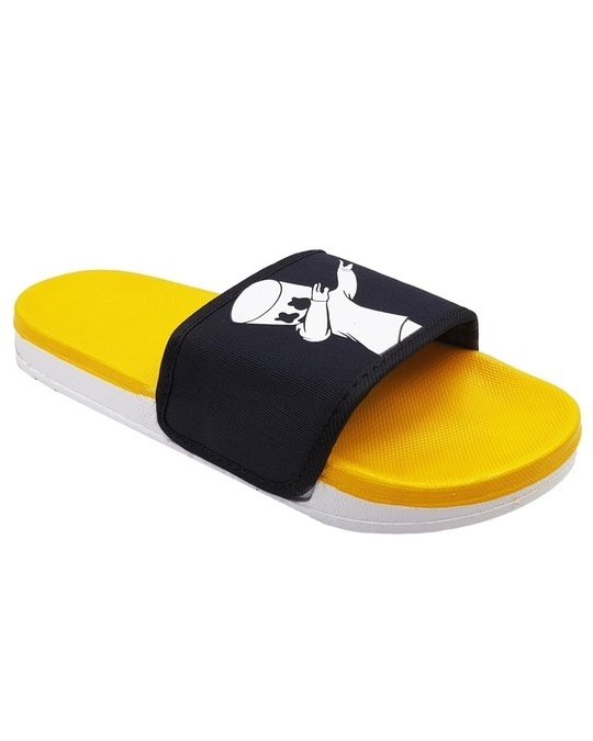 Shop Dancer Yellow Slipper Flipflops Slides For Men-Full