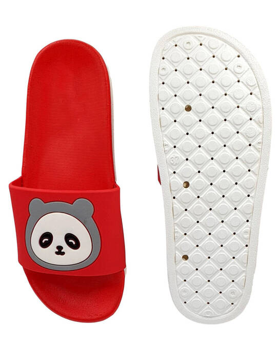 Shop Women's Red Flat Panda Slippers & Flip Flops-Design