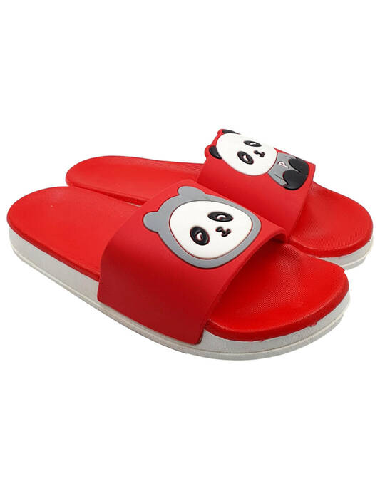 Shop Women's Red Flat Panda Slippers & Flip Flops-Full