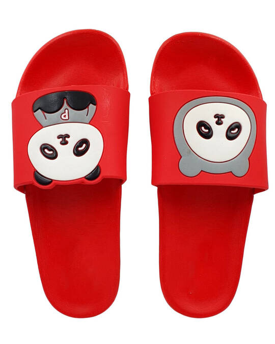 Shop Women's Red Flat Panda Slippers & Flip Flops