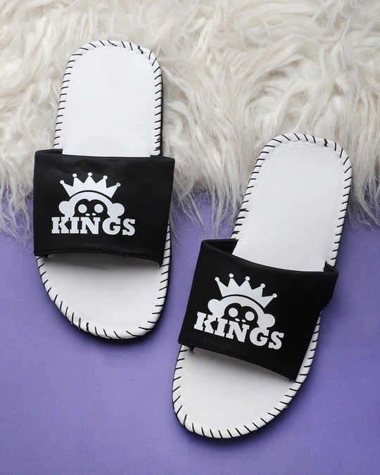 Shop Kings White Slipper Flipflops Slides For Men-Front