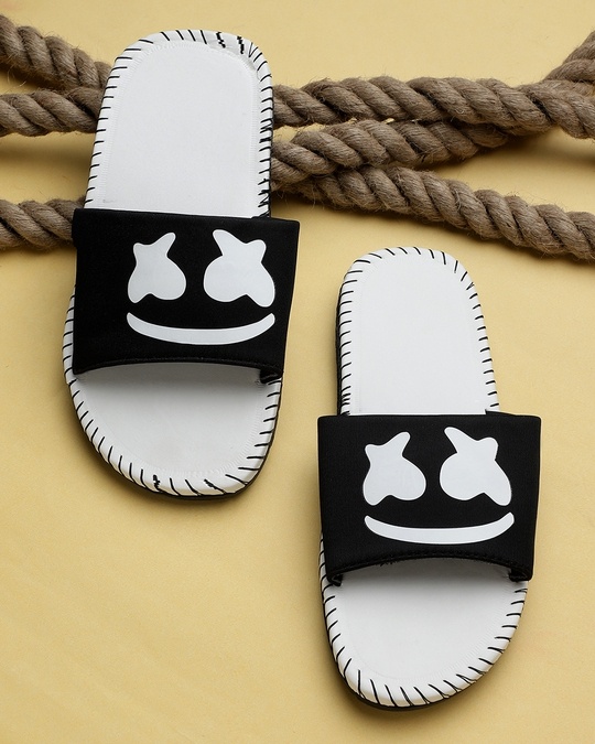 Shop Smarty White Slipper Flipflops Slides For Men-Front