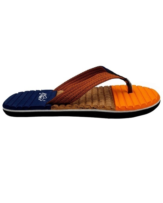 Shop V Tricolor Orange Slipper Flipflops Slides For Men