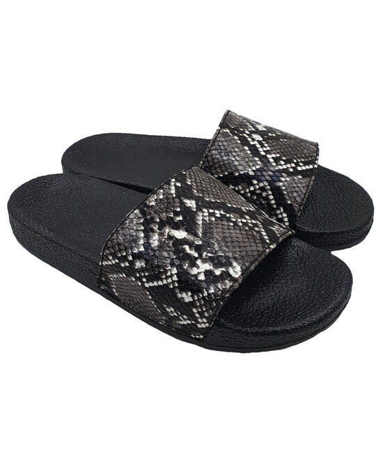 Shop Women's Black Cobra Slippers & Flip Flops-Back