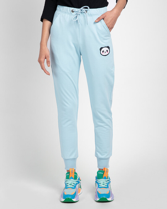 Shop Panda Face Casual Badge Jogger Pants-Front