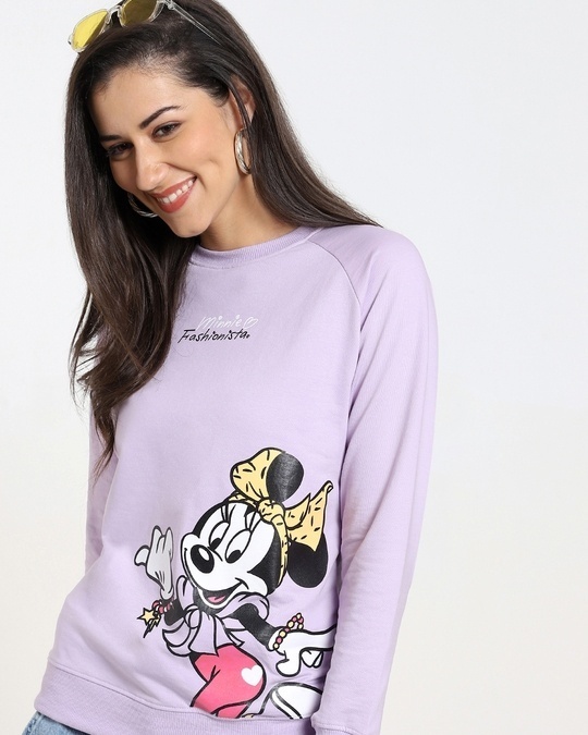 Shop Pastel Lilac Plus Size Fashion Sweatshirts-Front