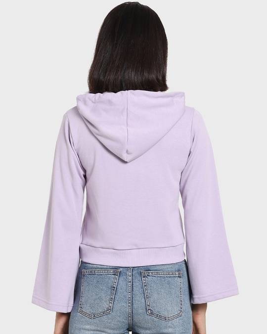 Shop Women's Solid Flared Sleeves Hoodies-Full