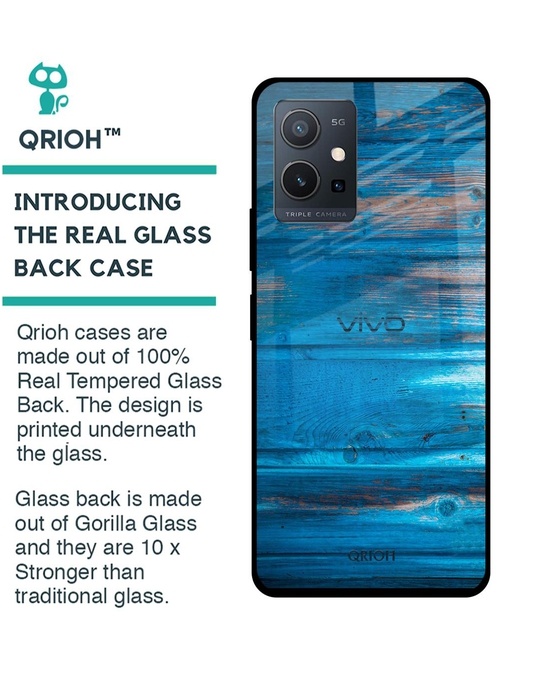 Shop Patina Finish Printed Premium Glass Cover for Vivo Y75 5G (Shock Proof, Lightweight)-Back