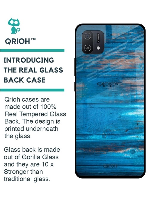 Shop Patina Finish Printed Premium Glass Cover for Oppo A16K (Shockproof, Light Weight)-Back