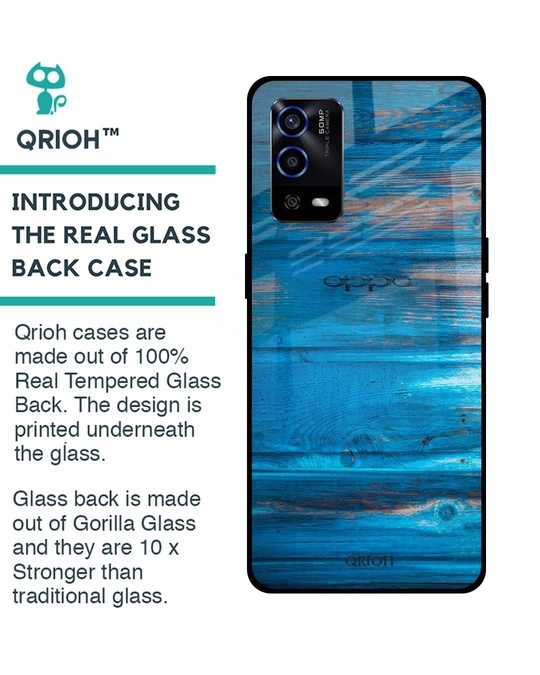 Shop Patina Finish Printed Premium Glass Cover for Oppo A55 (Shock Proof, Lightweight)-Back