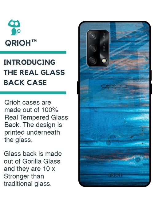 Shop Patina Finish Printed Premium Glass Cover for Oppo F19 (Shock Proof, Lightweight)-Back