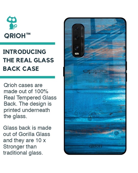 Shop Patina Finish Printed Premium Glass Cover for Oppo Find X2 (Shock Proof, Lightweight)-Back