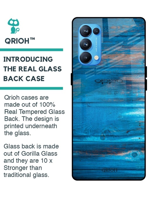 Shop Patina Finish Printed Premium Glass Cover for Oppo Reno 5 Pro (Shock Proof, Lightweight)-Back