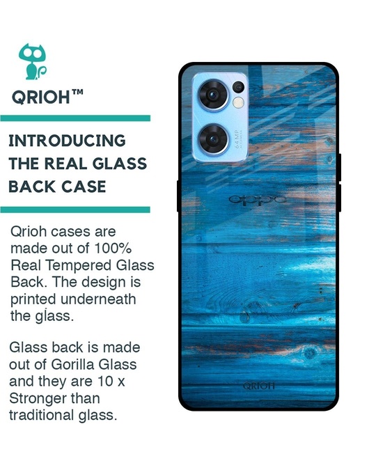 Shop Patina Finish Printed Premium Glass Cover for Oppo Reno 7 5G (Shock Proof, Lightweight)-Back