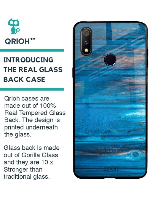 Shop Patina Finish Printed Premium Glass Cover for Realme 3 Pro (Shock Proof, Lightweight)-Back