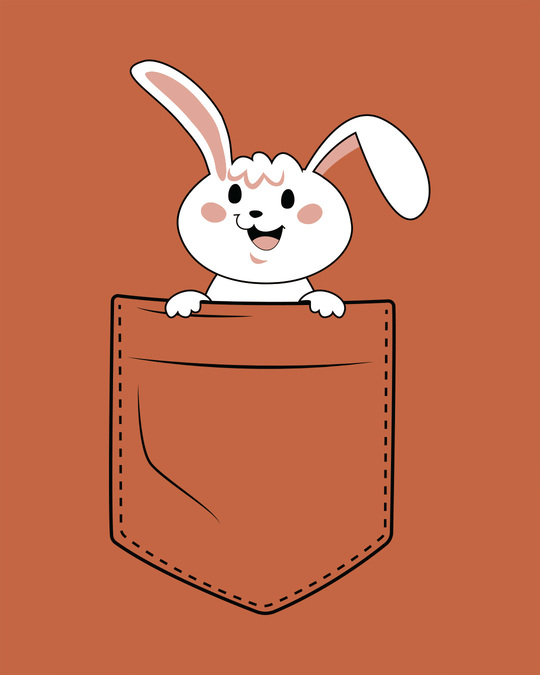 Shop Peeping Bunny Round Neck 3/4th Sleeve T-Shirt