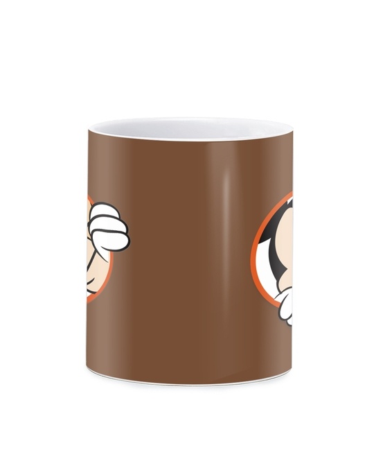 Shop Mickey Peeping Goofy Ceramic Mug,  (320ml, Brown, Single Piece)-Design