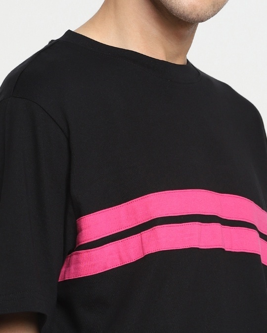 Shop Peppy Pink Chest Stripe T-shirt