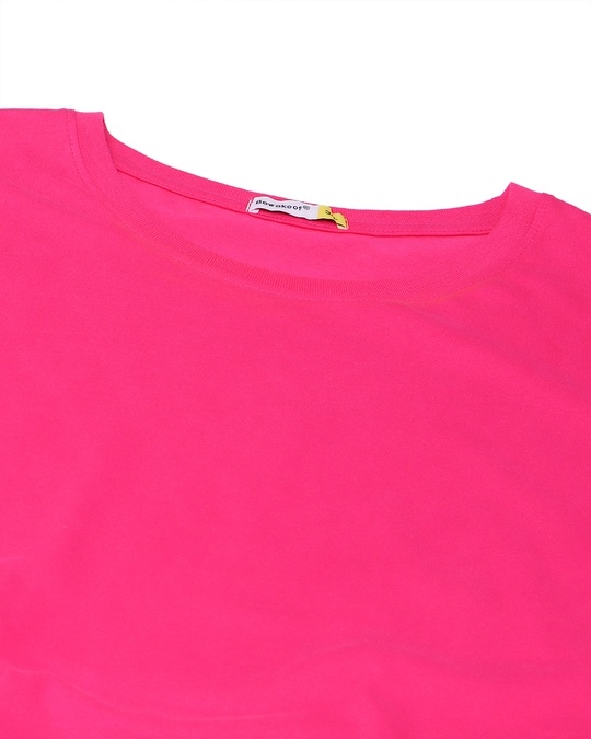 Shop Peppy Pink Plus Size Round Neck Full Sleeve T-Shirt