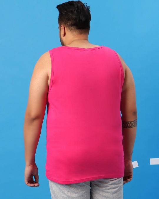 Shop Peppy Pink Plus Size Round Neck Vest