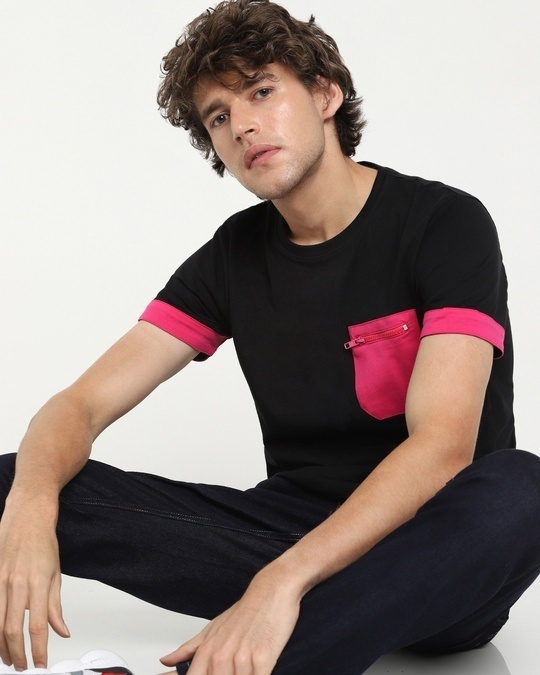 Shop Peppy Pink Pocket T-Shirt-Front