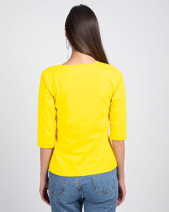 Shop Pineapple Yellow 3/4 V Neck T-Shirt-Design