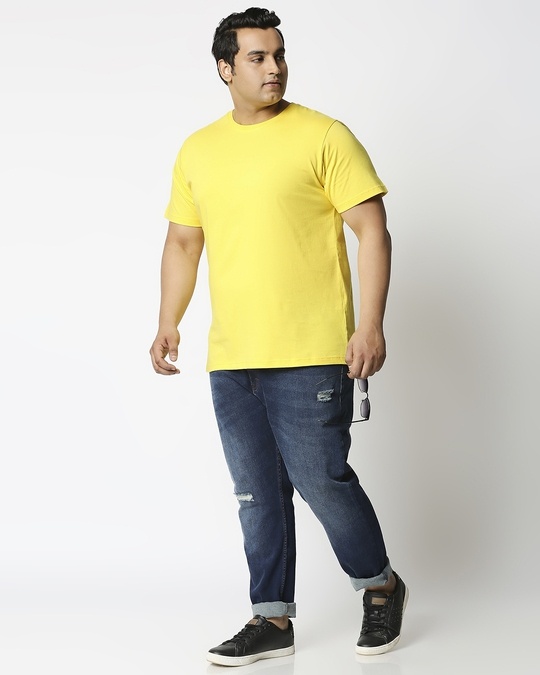 Shop Pineapple Yellow Half Sleeve Plus Size T-Shirt-Full