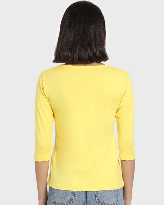 Shop Pineapple Yellow Round Neck 3/4th Sleeve T-Shirt-Full