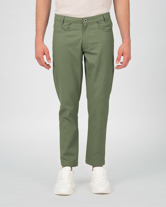 Buy Pista Green Plain Pants For Men Online India @ Bewakoof.com