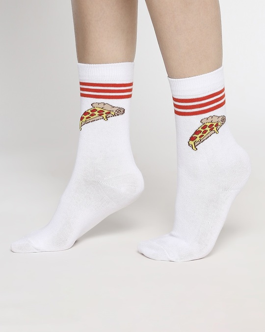 Shop Pizza Stripe Full Length Socks-Design