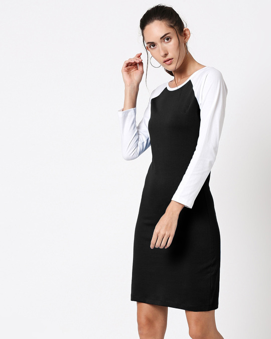 Shop Black Raglan Dress-Design
