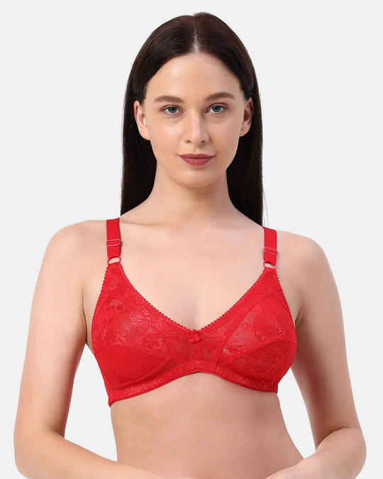Buy Planetinner Non Padded Non Wired Full Coverage Lace Bra