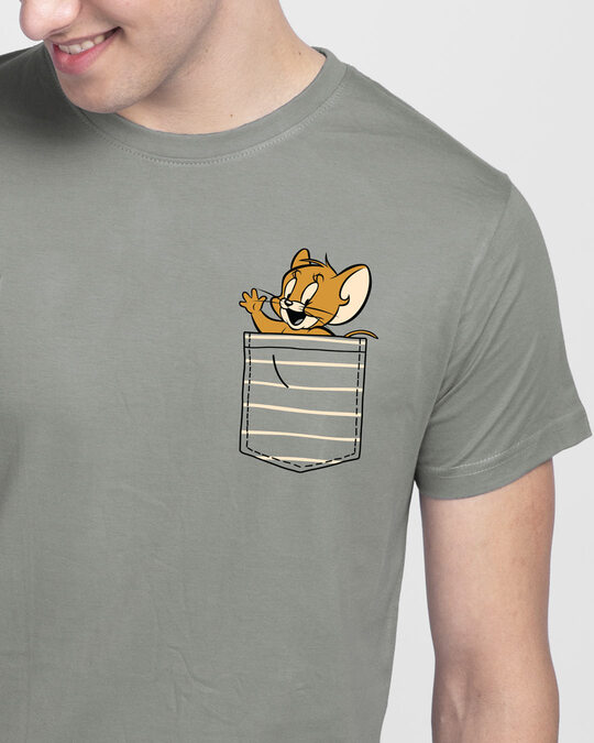 Buy Pocket Jerry (TJL) Grey Printed Half Sleeve T-Shirt For Men Online ...