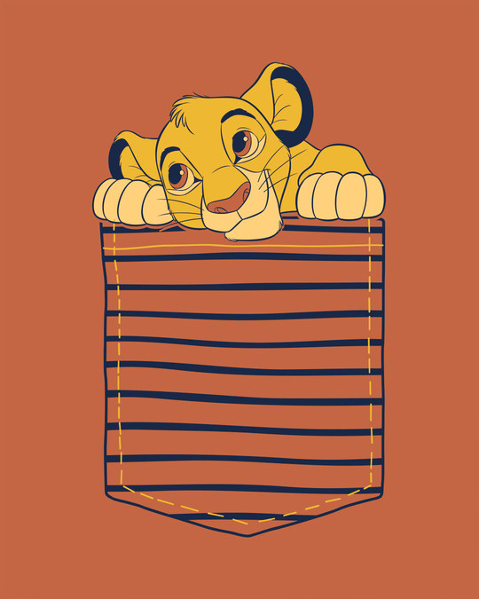 Shop Pocket Simba Round Neck 3/4th Sleeve T-Shirt (DL)