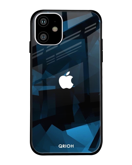 Shop Polygonal Box Printed Premium Glass Cover for iPhone 11 (Shock Proof, Lightweight)-Front