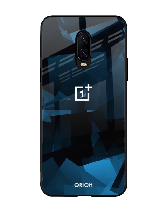 Shop Polygonal Box Printed Premium Glass Cover for OnePlus 6T (Shock Proof, Lightweight)-Front
