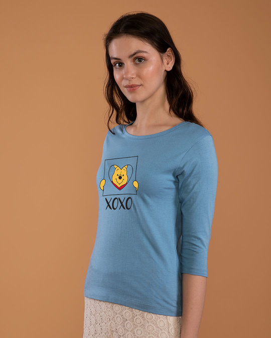 Shop Pooh Xoxo Round Neck 3/4th Sleeve T-Shirt (DL)-Back
