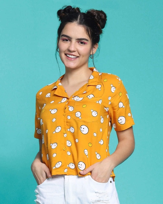 Shop Women's Popcorn Yellow Shirt-Back