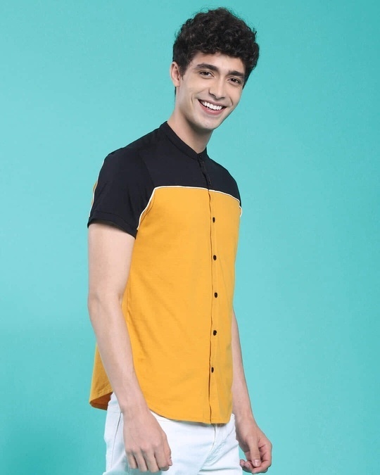 Shop Popcorn Yellow Single Jersey Shirt For Men's-Design
