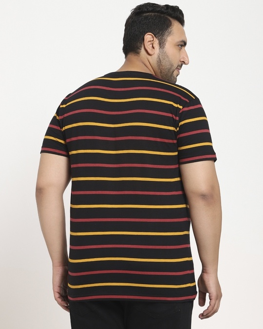 Shop Men's Popcorn Yellow Stripe T-shirt-Design