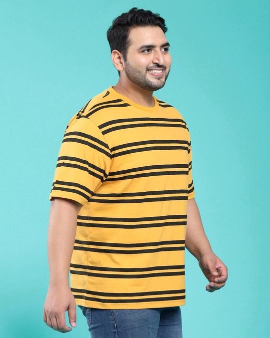 Shop Men's Popcorn Yellow Stripe T-shirt-Design