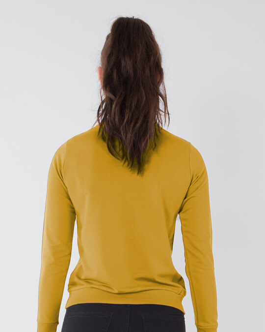 Shop Powered By Coffee Fleece Sweatshirt Mustard Yellow-Back