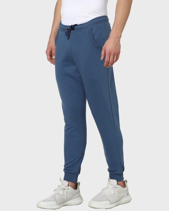 Shop Prussian Blue Casual Jogger Pants-Back
