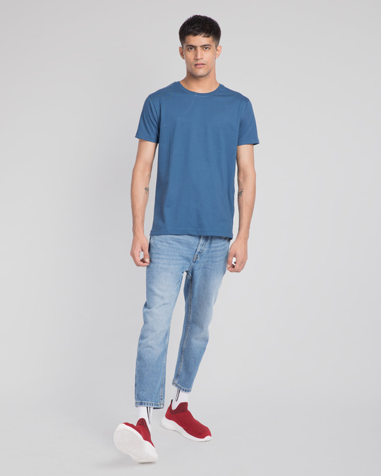 Buy Prussian Blue Half Sleeve T-Shirt for Men blue Online at Bewakoof