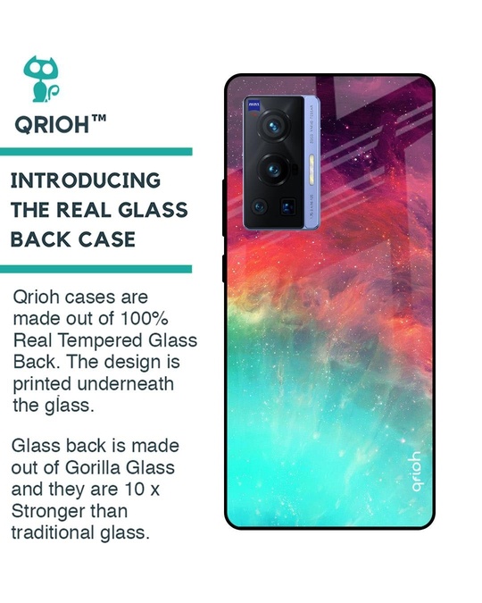Shop Aura Printed Premium Glass Cover for Vivo X70 Pro (Shock Proof, Lightweight)-Back