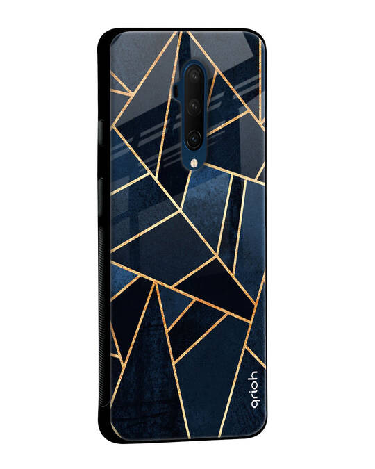 Shop Abstract Tiles Glass Case For Oneplus 7t-Back