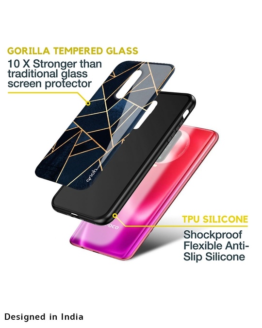 Shop Abstract Tiles Glass Case For Poco M3 Pro-Design