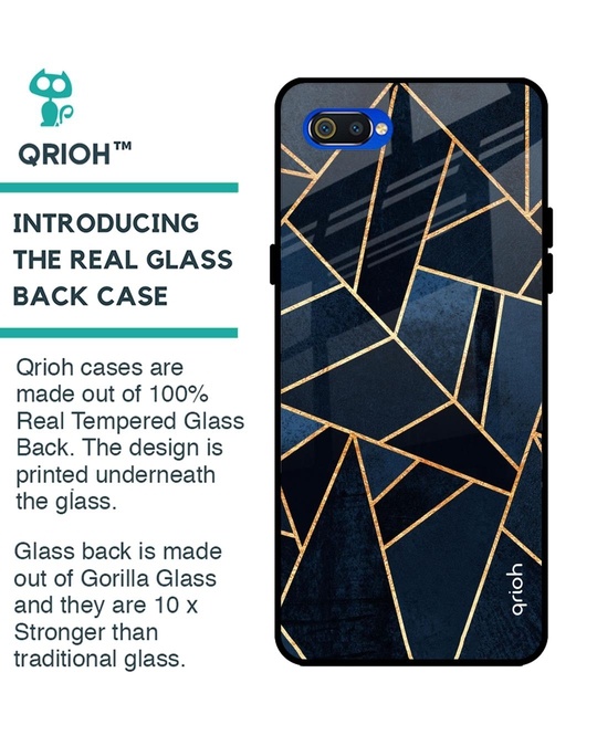 Shop Abstract Tiles Glass Case For Realme C2-Back
