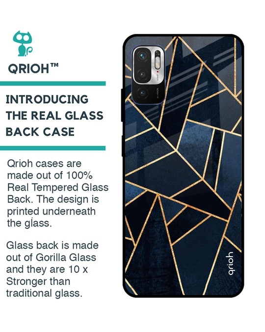 Shop Abstract Tiles Glass Case For Redmi Note 10t 5g-Back