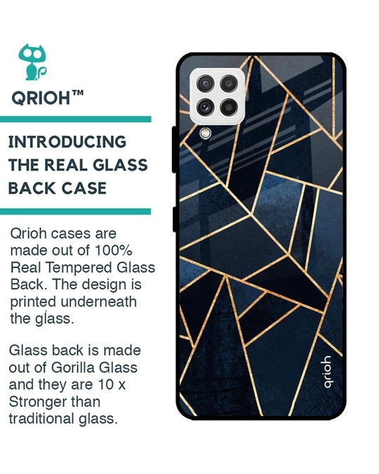 Shop Abstract Tiles Glass Case For Samsung Galaxy A22-Back